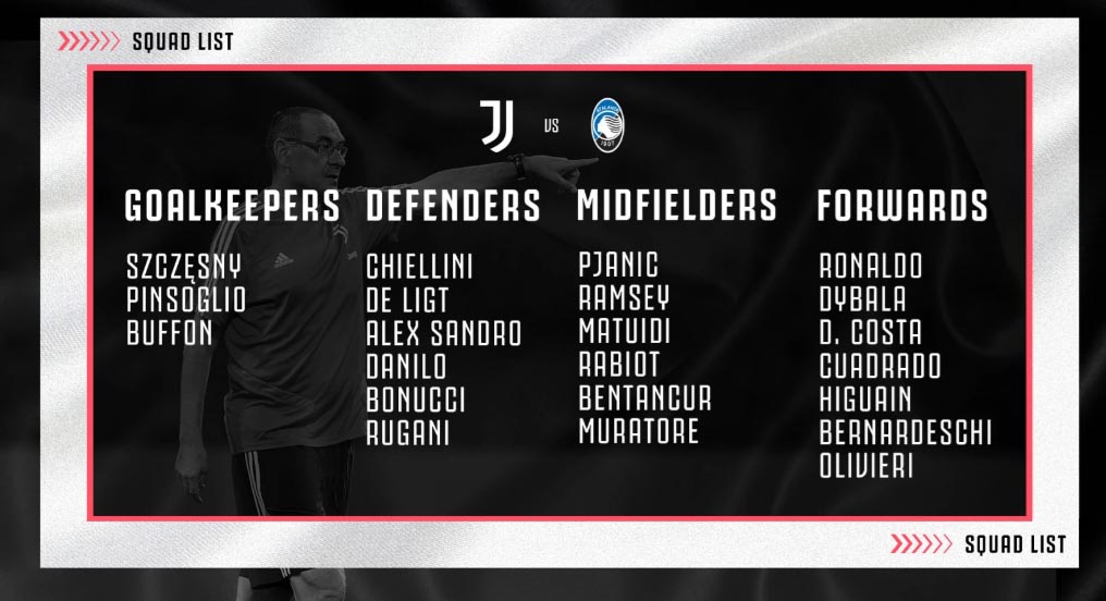 لیست بازیکنان برای بازی با آتلانتا