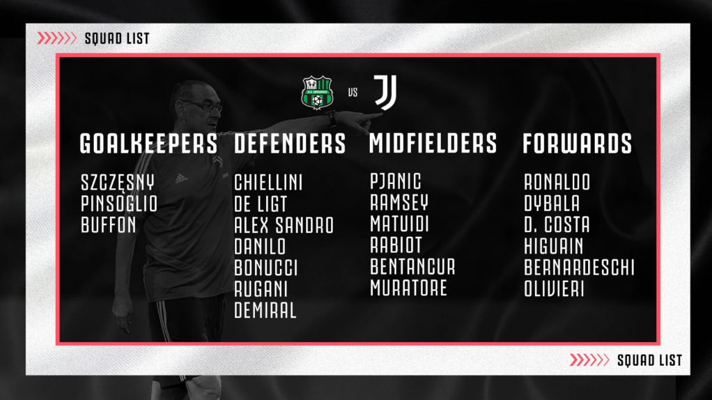 لیست بازیکنان برای تقابل با ساسولو