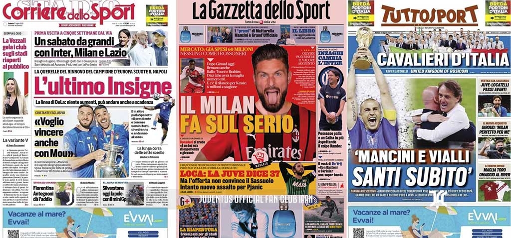 روزنامه های تاریخ 17 ژوئیه – 26 تیر